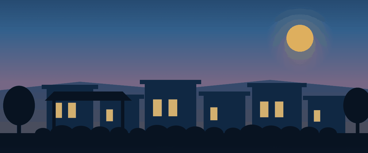 Illustration of Eastmark in Southeast Mesa, Arizona, showing modern master-planned homes and park landscaping.