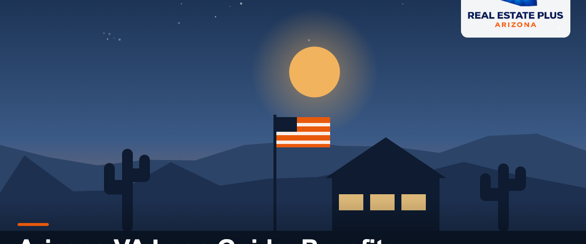 Arizona home with American flag at dusk — Real Estate Plus Arizona