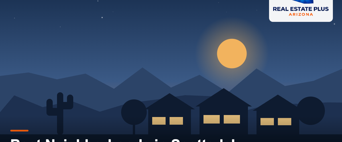 Scottsdale family neighborhood homes at dusk — Real Estate Plus Arizona