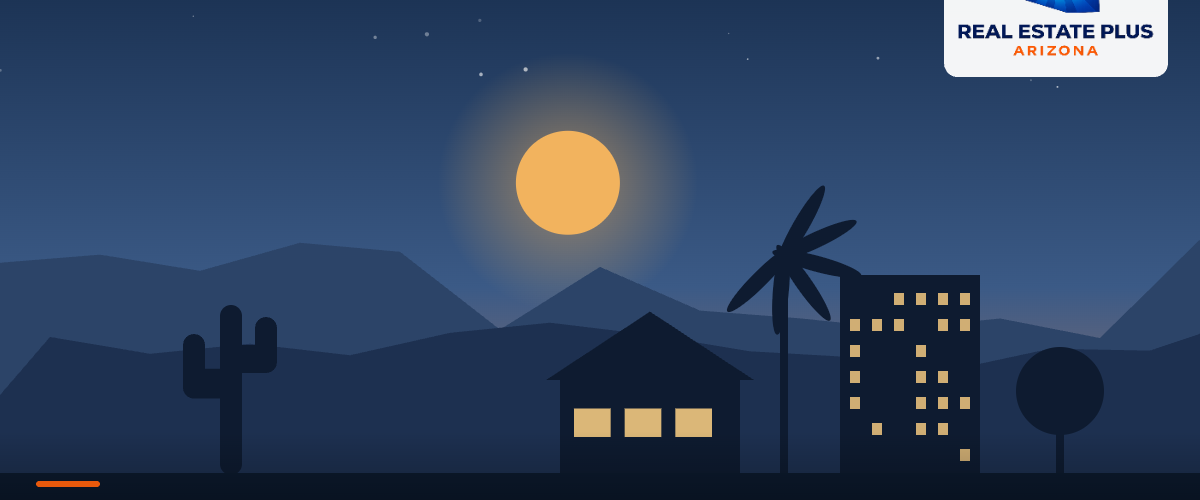 Chandler homes and office building at dusk — Real Estate Plus Arizona