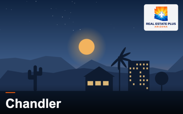 Chandler homes and office building at dusk — Real Estate Plus Arizona
