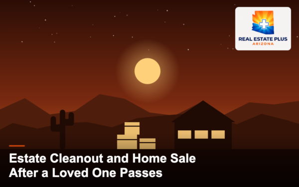 Arizona home with moving boxes for an estate cleanout — Real Estate Plus Arizona