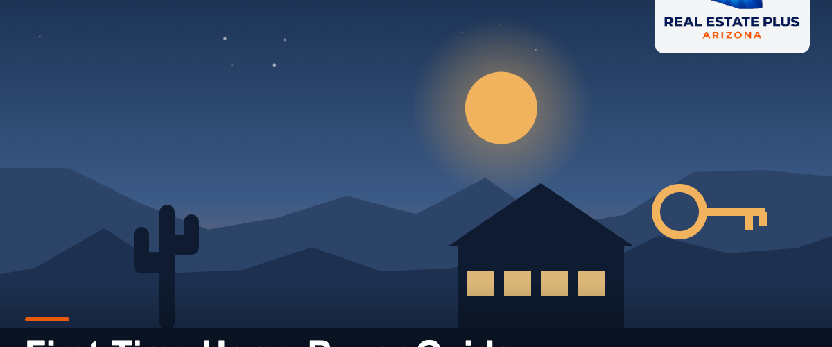 First home in Arizona with house key illustration — Real Estate Plus Arizona