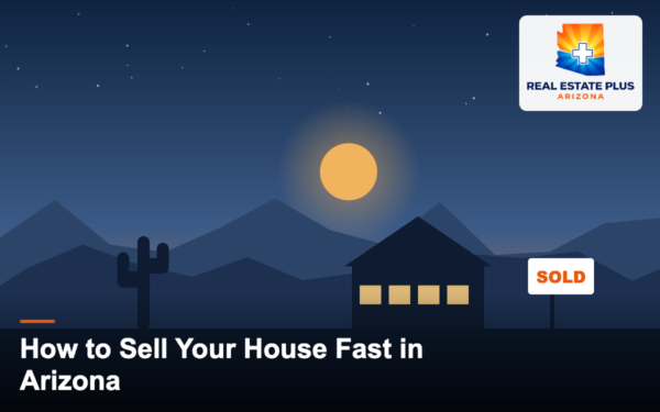 Arizona home with SOLD sign at dusk — Real Estate Plus Arizona