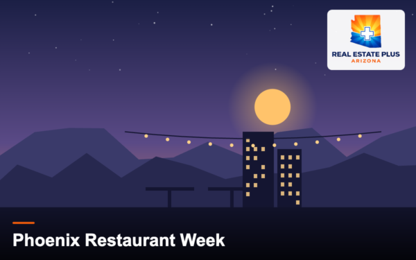 Outdoor dining under string lights in Phoenix — Real Estate Plus Arizona