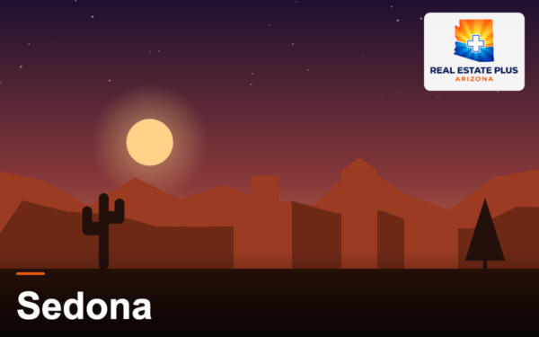 Sedona red rock buttes at sunset — Real Estate Plus Arizona