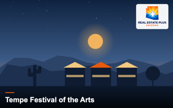 Festival tents at dusk — Real Estate Plus Arizona
